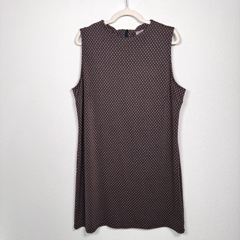 Chico's Womens Swing Knit Dress Size XL Geometric Classic Office Brown